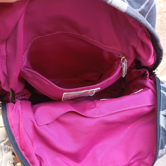 Coach Poppy Signature Navy and Light Gray Patterned Backpack - Picture 11 of 16